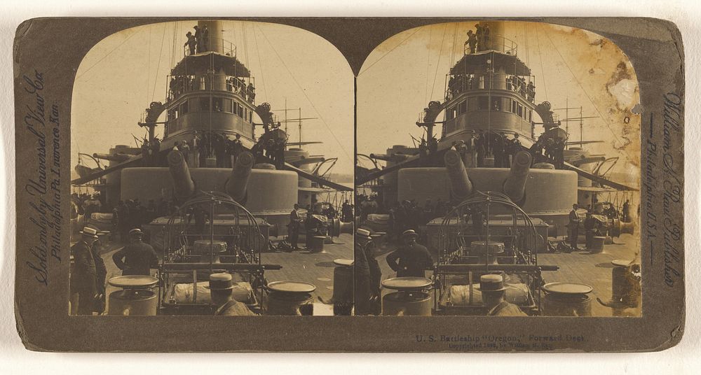 U.S. Battleship "Oregon," Forward Deck. by William H Rau