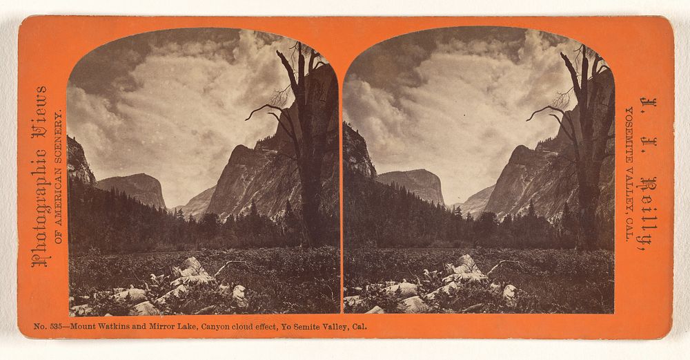 Mount Watkins and Mirror Lake, Canyon cloud effect, Yo Semite Valley, Cal. by J J Reilly