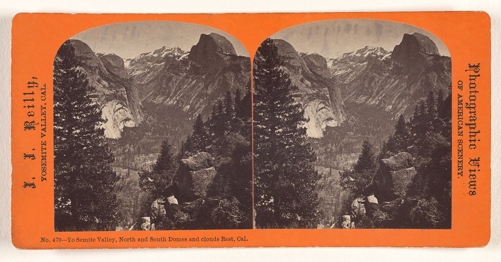 Yo Semite Valley, North and South Domes and clouds Rest, Cal. by J J Reilly