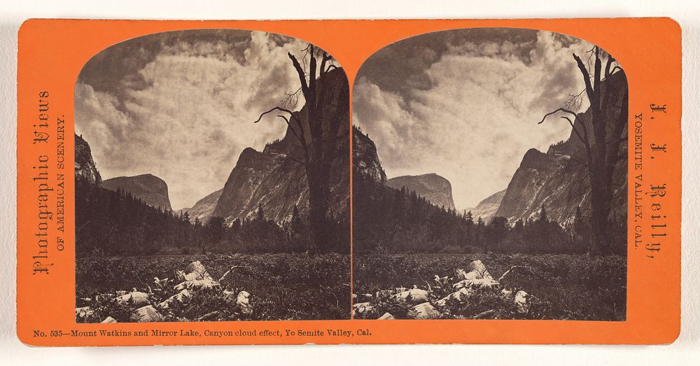 Mount Watkins and Mirror Lake, Canyon cloud effect, Yo Semite Valley, Cal. by J J Reilly