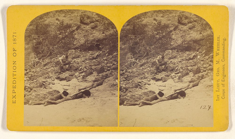 Mojave Indians caught napping. The first opportunity to get pictures of them, owing to a superstitious fear of the camera...…