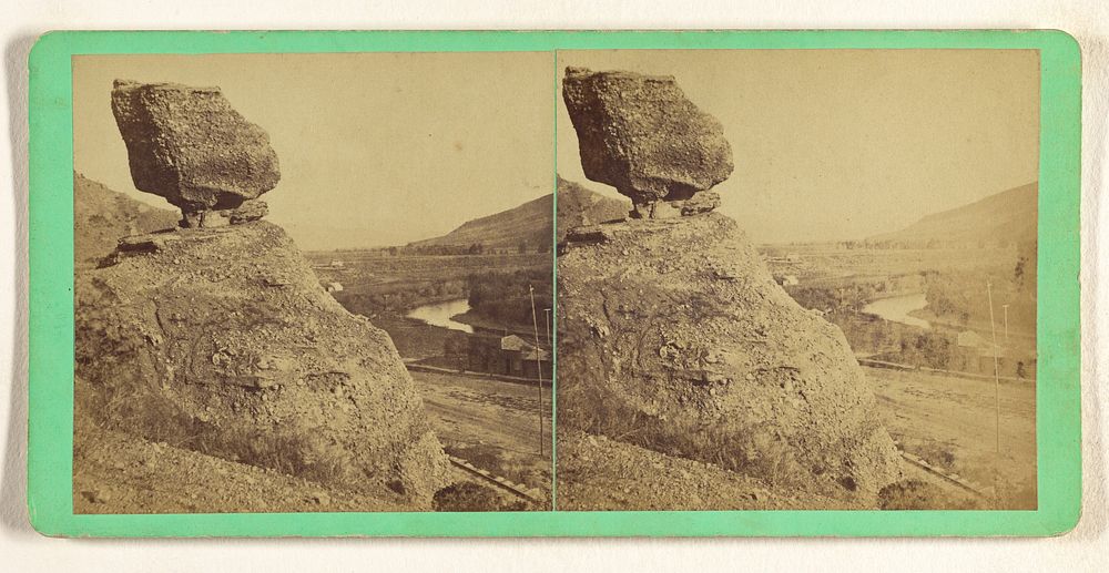 Cliffs and boulder, near Salt Lake City, Utah by Savage and Ottinger