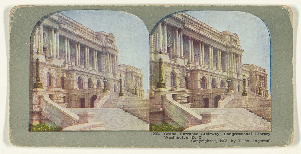 Grand Entrance Stairway, Congressional Library, Washington, D.C. by Truman Ward Ingersoll
