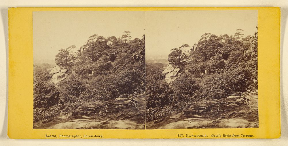 Hawkstone. Grotto Rocks from Terrace. by Laing
