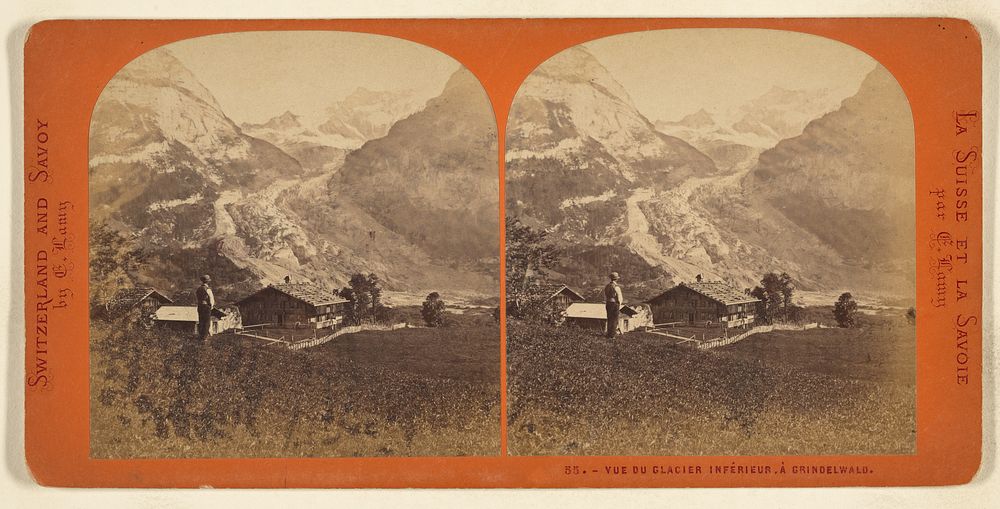 Vue du Glacier Inferieur, a Grindelwald. by E Lamy