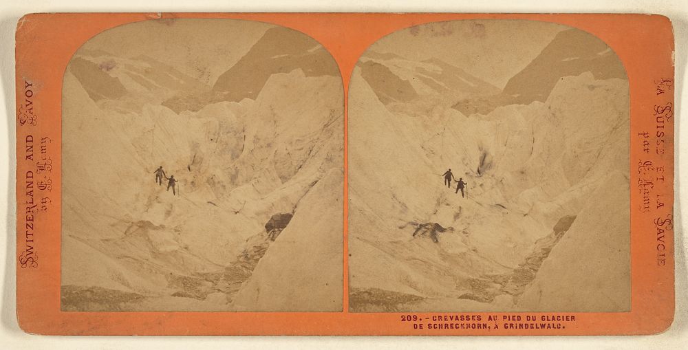 Crevasses au Pied du Glacier de Schreckhorn, a Grindelwald. by E Lamy