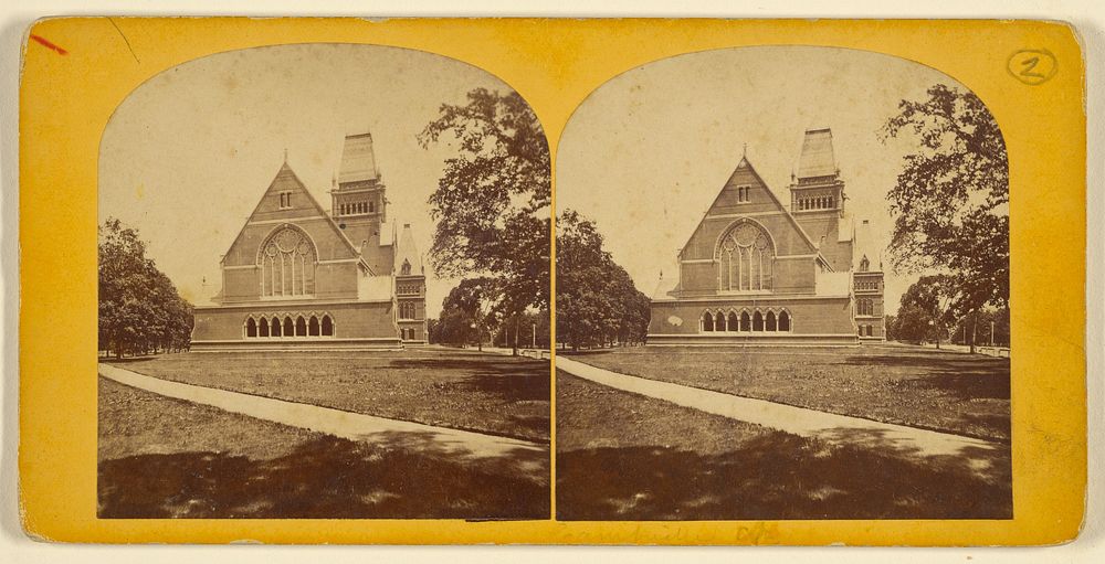 Exterior view of a church at Cambridge, Mass. by Thomas Lewis