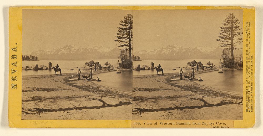 View of Western Summit, from Zephyr Cove, Lake Tahoe. by Lawrence and Houseworth