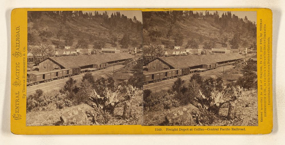 Freight Depot at Colfax - Central Pacific Railroad. by Lawrence and Houseworth