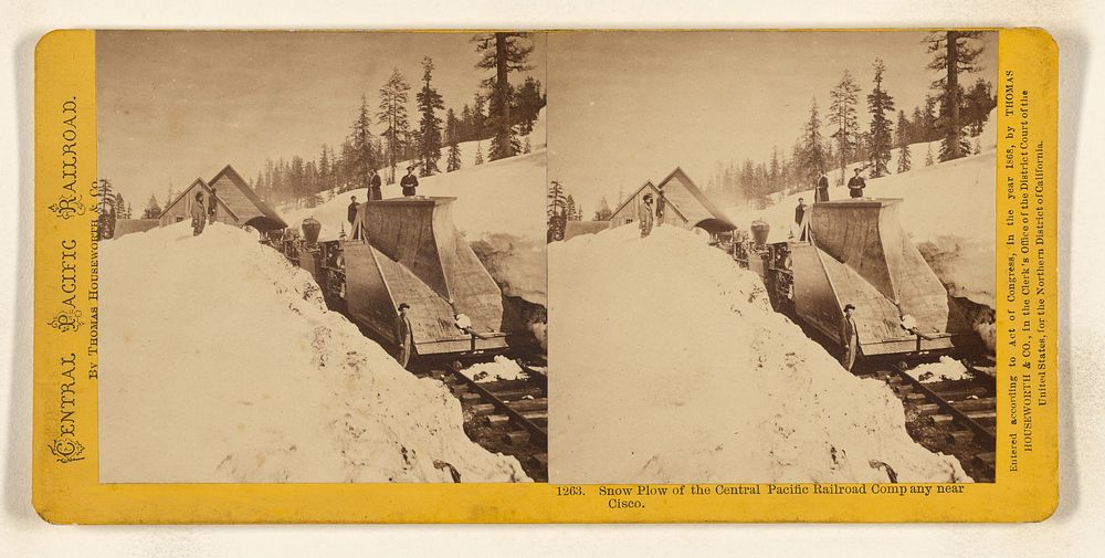 Snow Plow of the Central Pacific Railroad Company near Cisco. by Lawrence and Houseworth