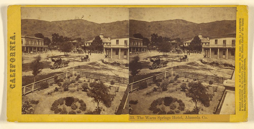 The Warm Springs Hotel, Alameda Co. by Lawrence and Houseworth
