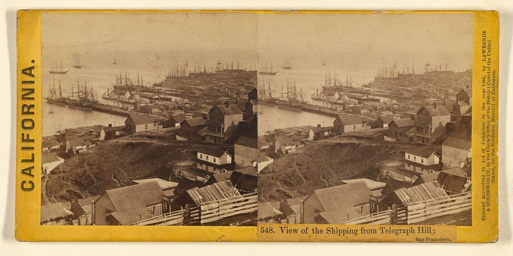 View of the Shipping from Telegraph Hill; San Francisco. by Lawrence and Houseworth