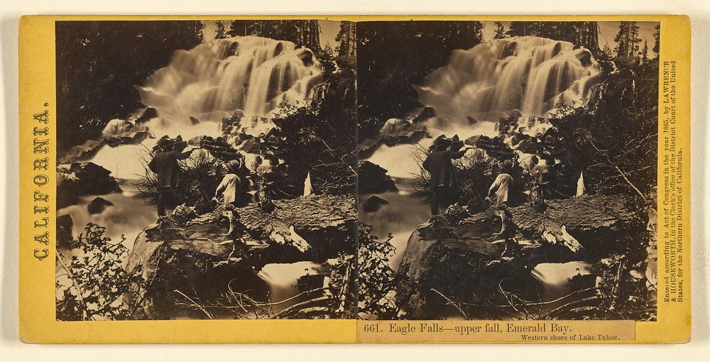 Eagle Falls - upper fall, Emerald Bay. Western shore of Lake Tahoe. by Lawrence and Houseworth