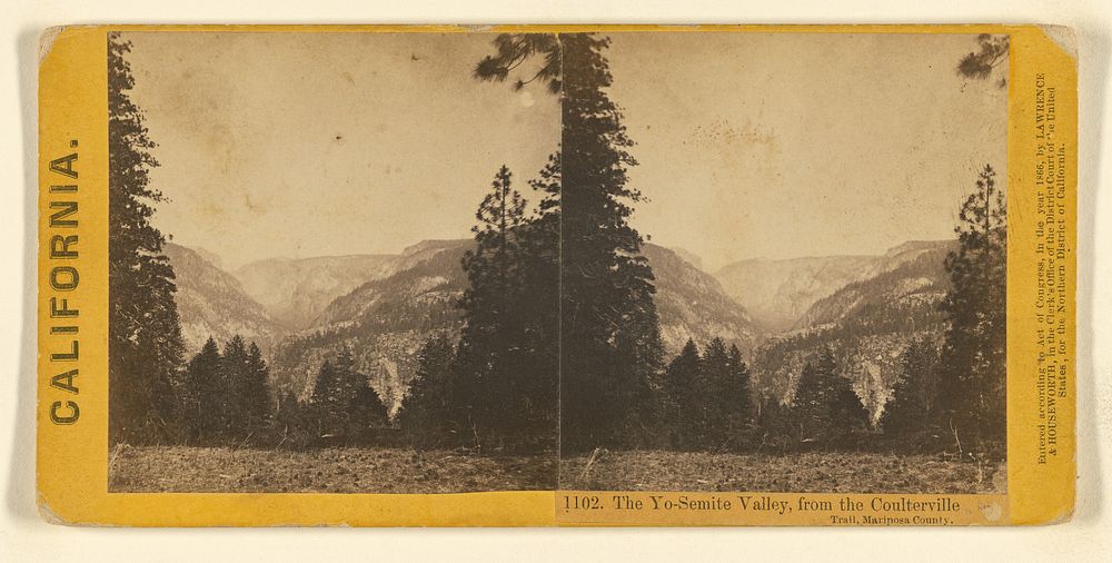 The Yo-Semite Valley, from the Coulterville Trail, Mariposa County. by Lawrence and Houseworth