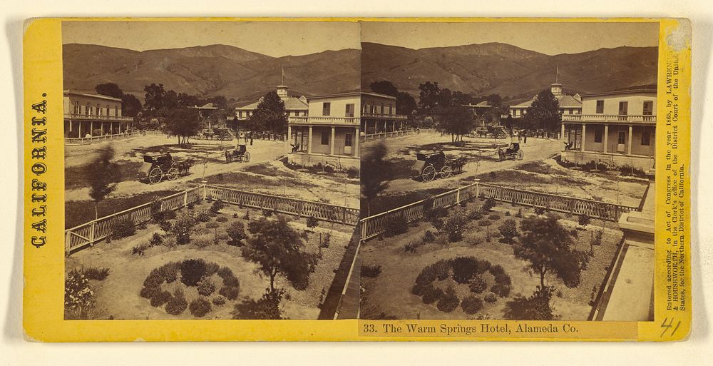 The Warm Springs Hotel, Alameda Co. by Lawrence and Houseworth