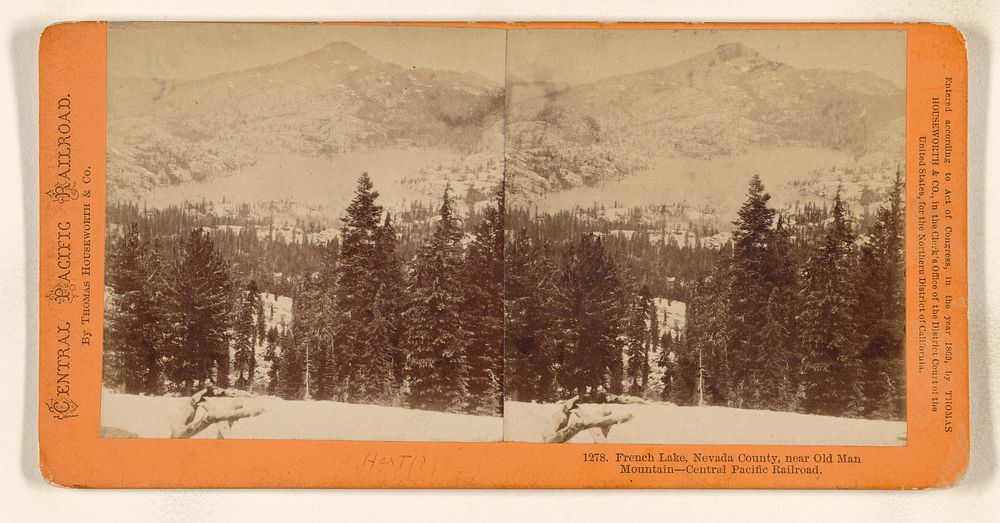 French Lake, Nevada County, near Old Man Mountain - Central Pacific Railroad. by Lawrence and Houseworth