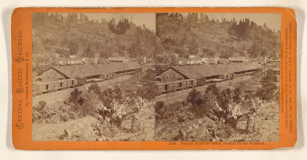 Freight Depot at Colfax, Central Pacific Railroad. by Lawrence and Houseworth