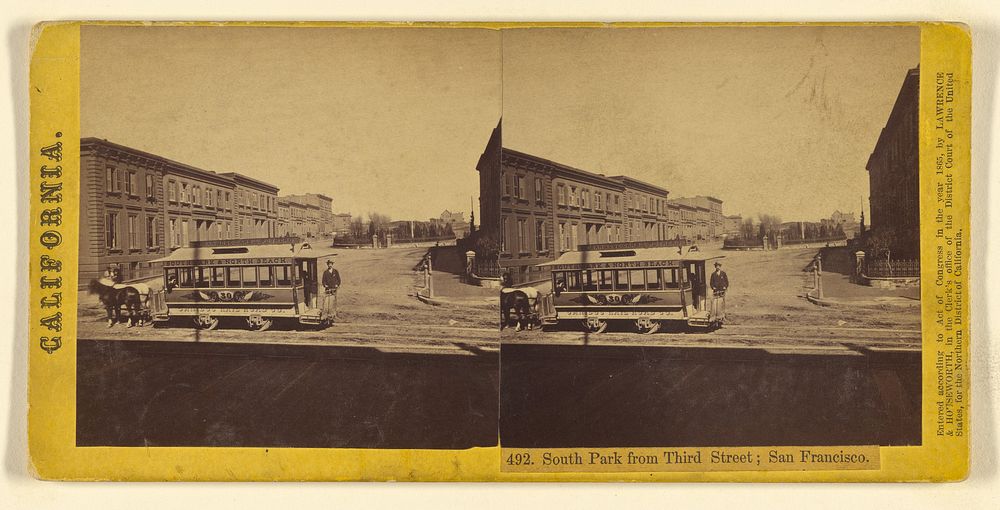 South Park from Third Street; San Francisco. by Lawrence and Houseworth