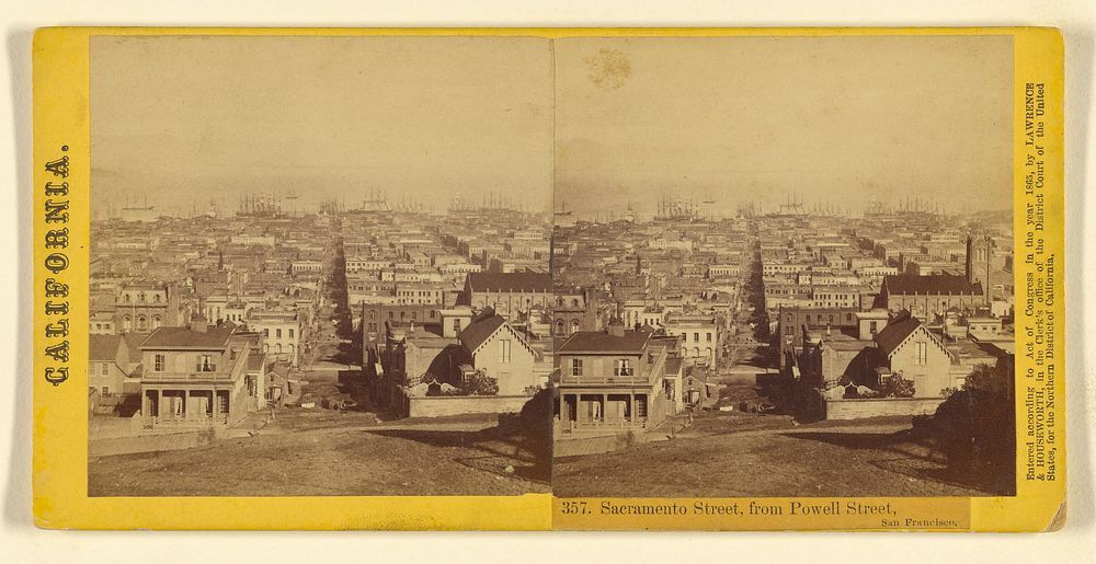 Sacramento Street, from Powell Street, San Francisco. by Lawrence and Houseworth