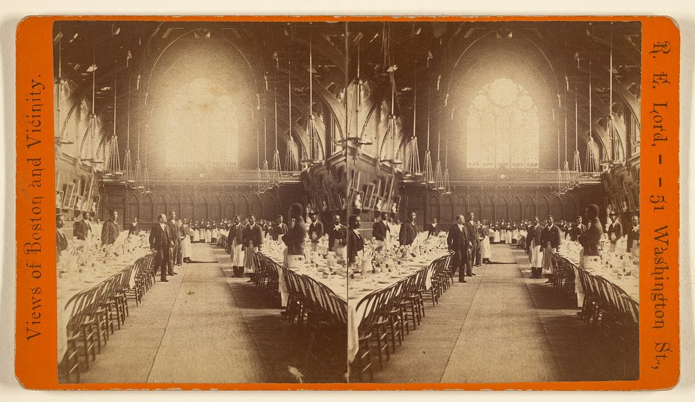 Interior View of Memorial Hall, Harvard College. by R E Lord