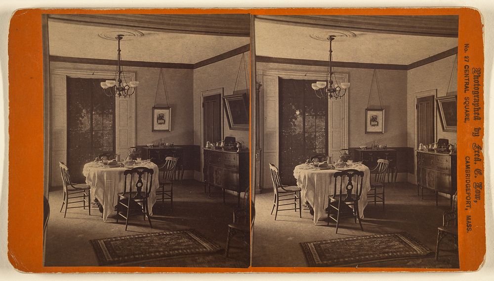 Interior of a dining room by Frederick C Low