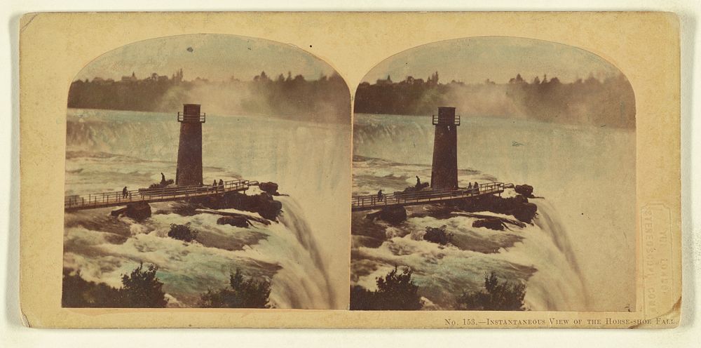 Instantaneous View of the Horse-shoe Fall, With the Terapin Tower and Bridge, Niagara. by London Stereoscopic and…