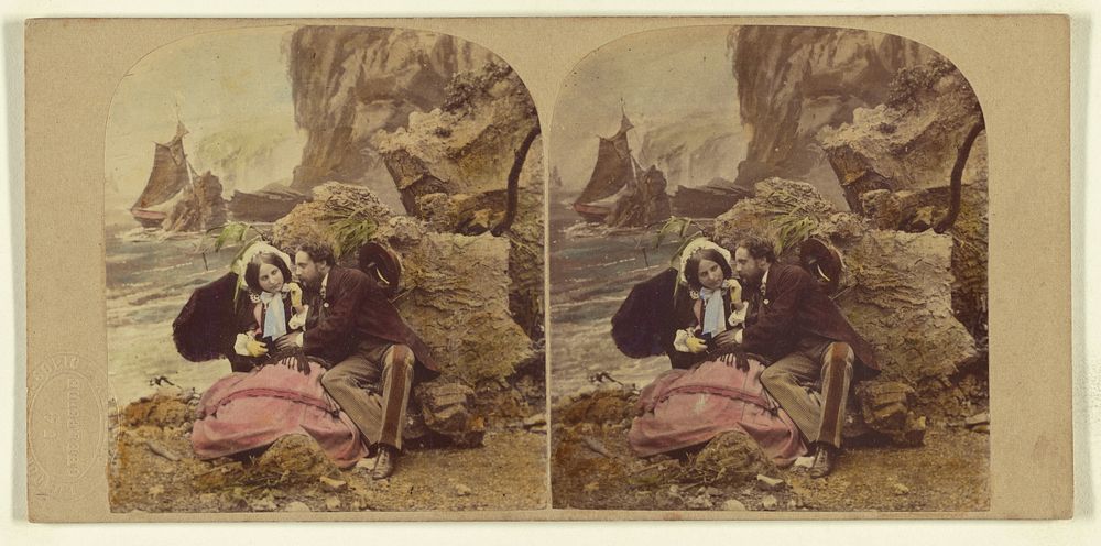 Seaside Sketches. A Smack Amongst The Rocks. by London Stereoscopic and Photographic Company
