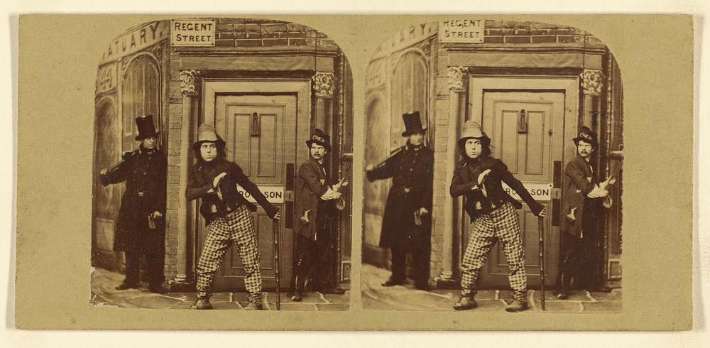 Genre scene: a crook on the run by London Stereoscopic and Photographic Company