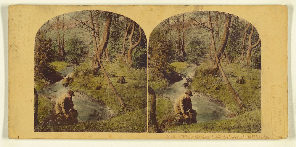 "Where the clear brook doth o'er the pebbles play." by London Stereoscopic and Photographic Company