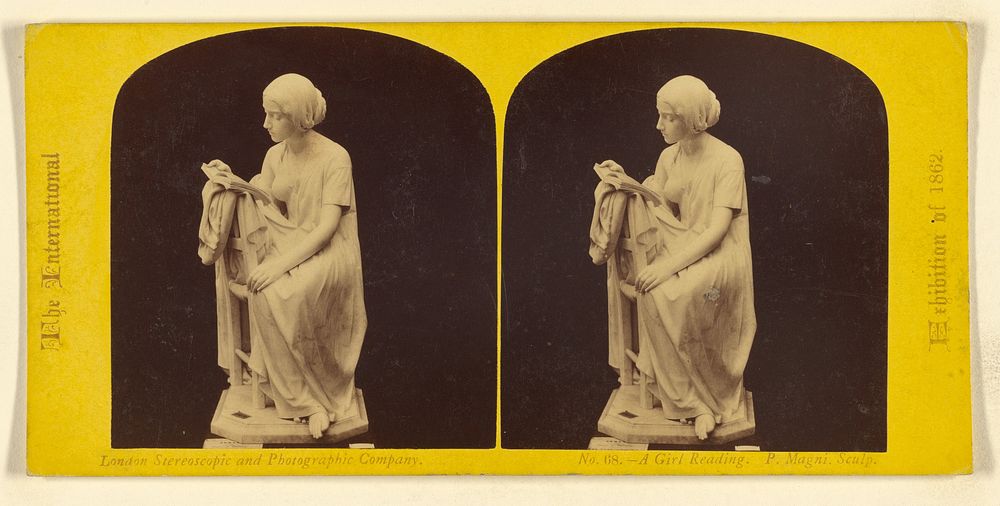 A Girl Reading. P. Magni, Sculp. by London Stereoscopic and Photographic Company
