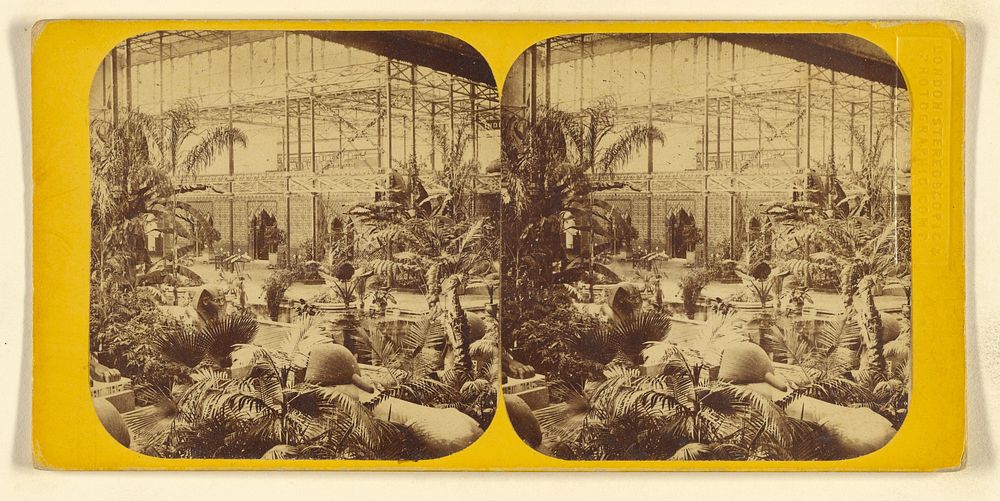 Crystal Palace. The Northern Nave and Transept, embracing the Alhambra Court. by London Stereoscopic and Photographic Company