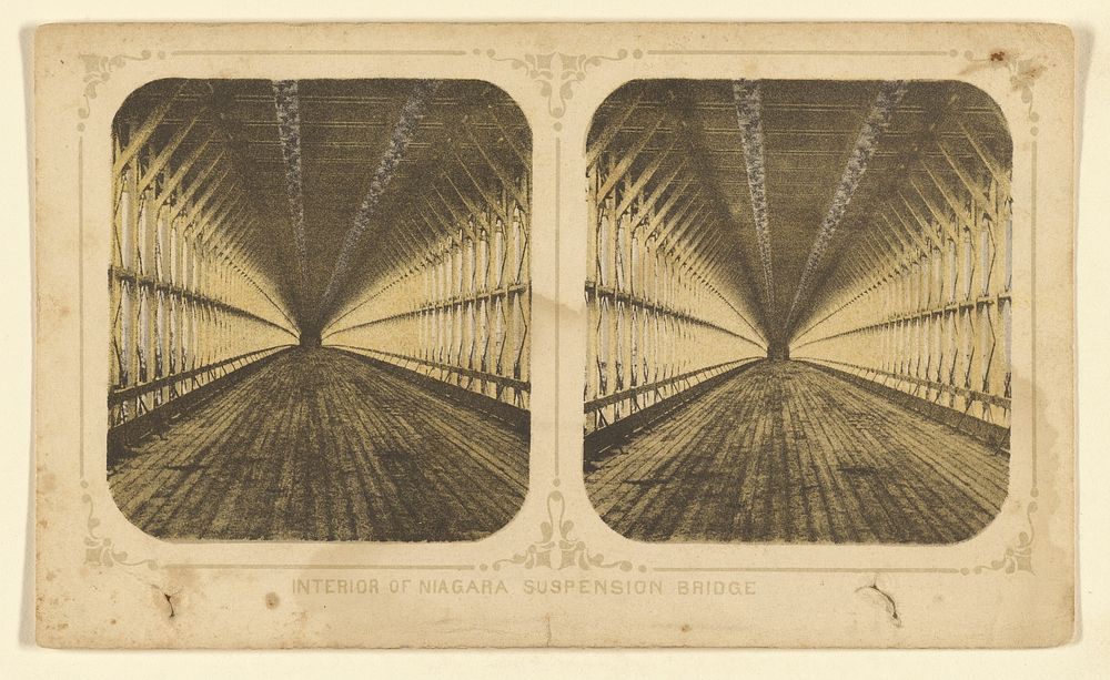 Interior of Niagara Suspension Bridge by London Stereoscopic and Photographic Company