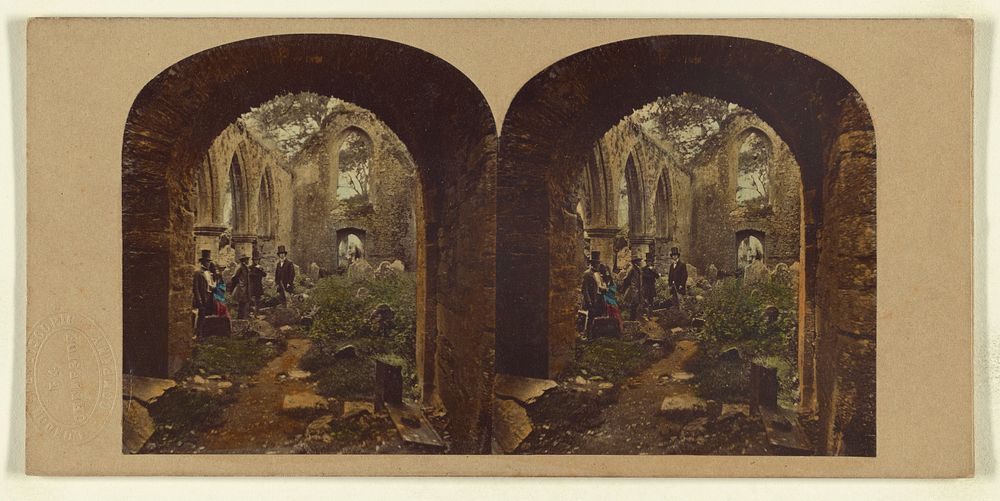 Interior of Kilcrea Abbey, County Cork. by London Stereoscopic and Photographic Company