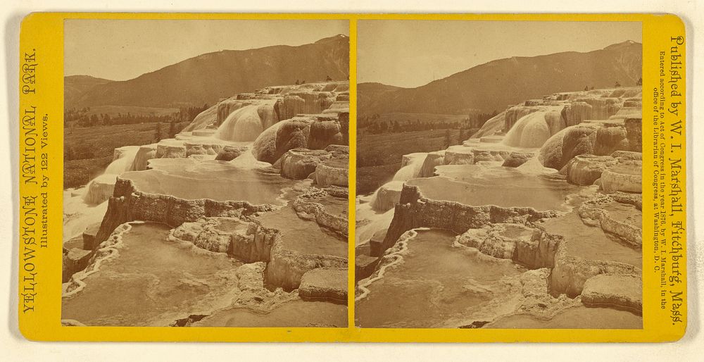 Upper Basins. [Mammoth Hot Springs] by William I Marshall