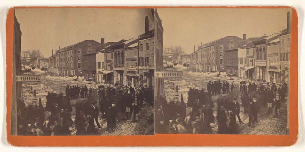 Street scene, possibly at Hallowell, Maine by A F Morse