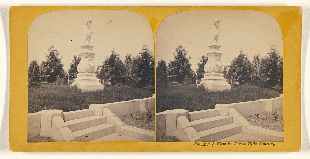 View in Forest Hills Cemetery. [Boston, Mass.] by Russell A Miller and Brown