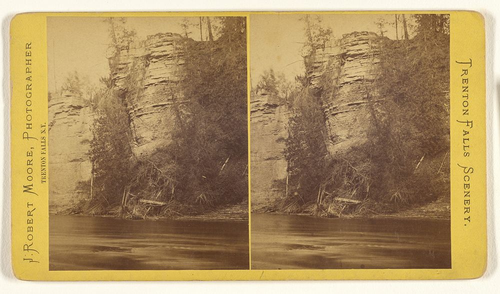 Side of mountain, Trenton Falls, New York by John Robert Moore