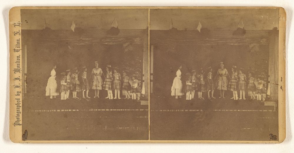 Group of actors on a stage, probably at Tilton, New Hampshire by Francis J Moulton