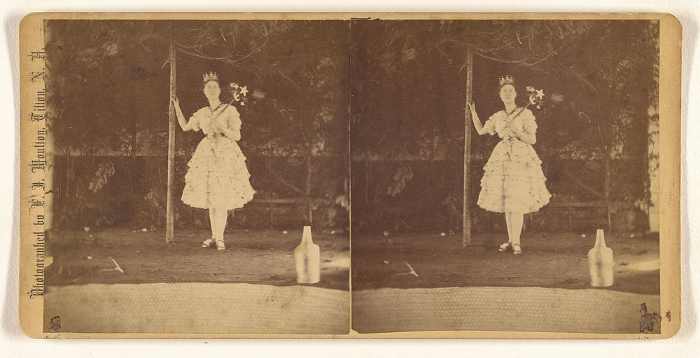 Actress in a good fairy costume on stage, probably at Tilton, New Hampshire by Francis J Moulton