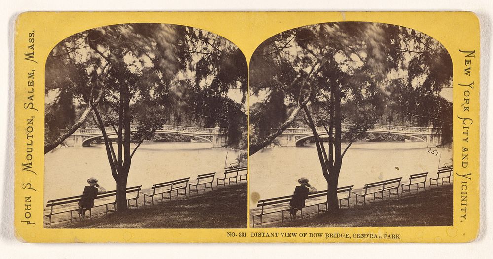 Distant View of Bow Bridge, Central Park [New York] by John S Moulton