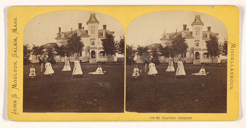 Playing Croquet [possibly at Gloucester, Massachusetts] by John S Moulton