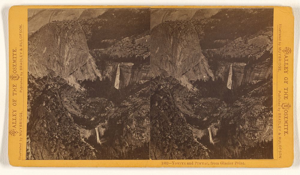 Yowiye and Piwyac, from Glacier Point. by Eadweard J Muybridge