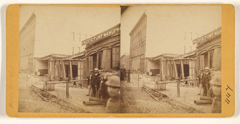 California Street after Earthquake, Oct. 21, 1868, San Francisco, California by Eadweard J Muybridge