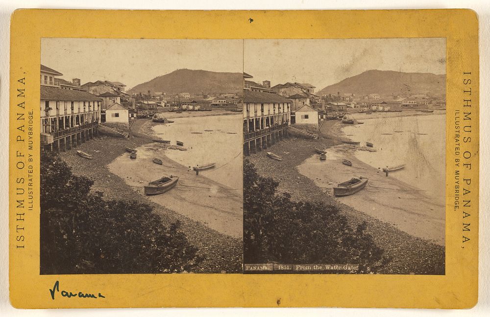 Panama. From the Water Gate. by Eadweard J Muybridge