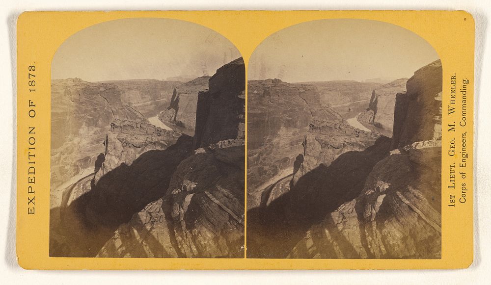 Canon of the Colorado River, Utah, 25 miles above the mouth of Paria Creek. This view shows the mesa or table-lands... by…
