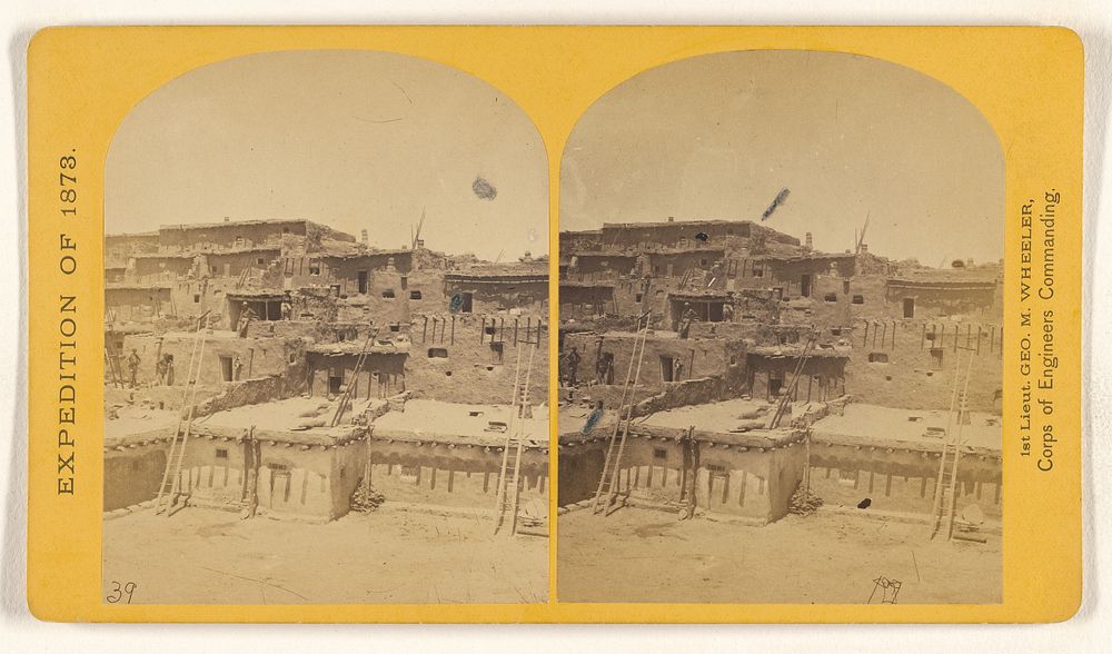 Indian Pueblo of Zuni, New Mexico; view from the inerior. The "Pueblo" or town, encloses a quadrangular area within.... by…