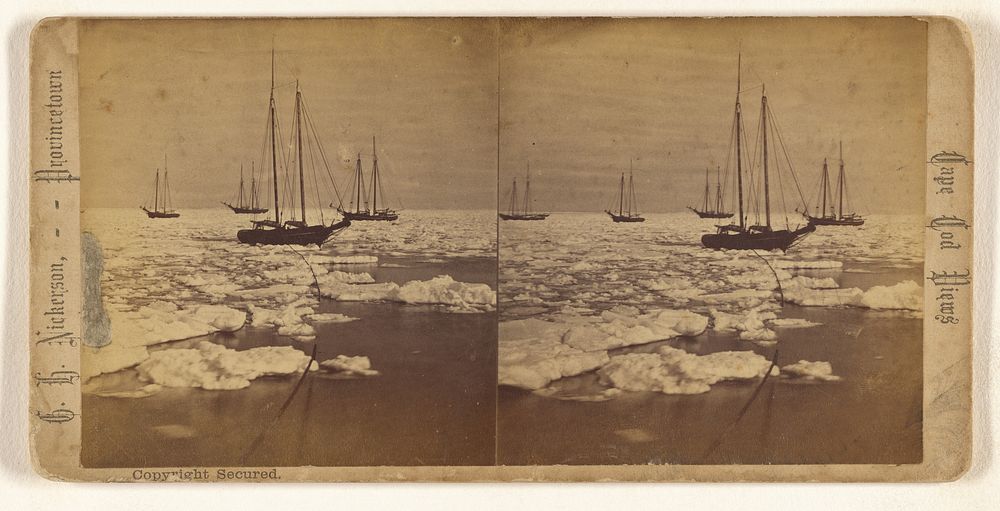 Ice Scenes, Cape Cod, Winter of 1875, Icebergs, Long Point. by G H Nickerson