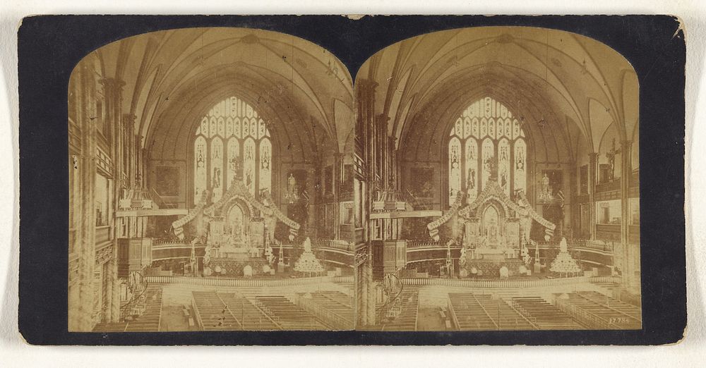 Interior of French Cathedral, Montreal. by William Notman