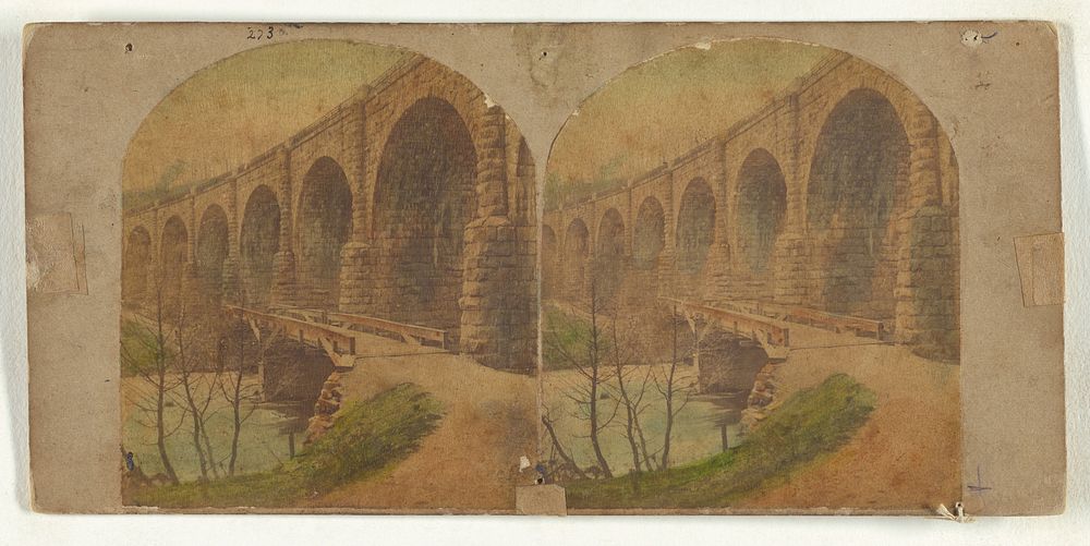 View on the Patapsco River. No. 5. Great Stone Viaduct at "Washington Junction," by which the "Washington…
