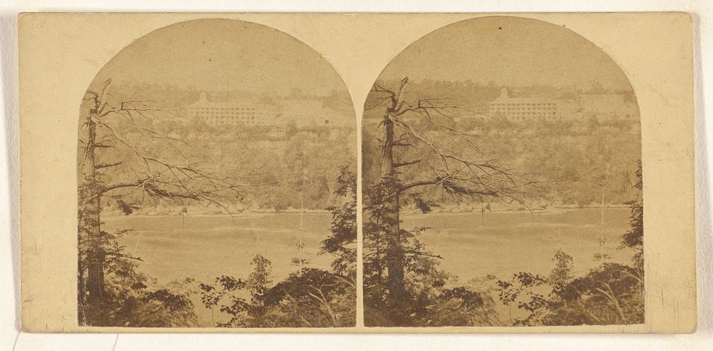 Niagara Falls, N.Y. Across the river, from the American side, Clifton House opposite. by New York Stereoscopic Company